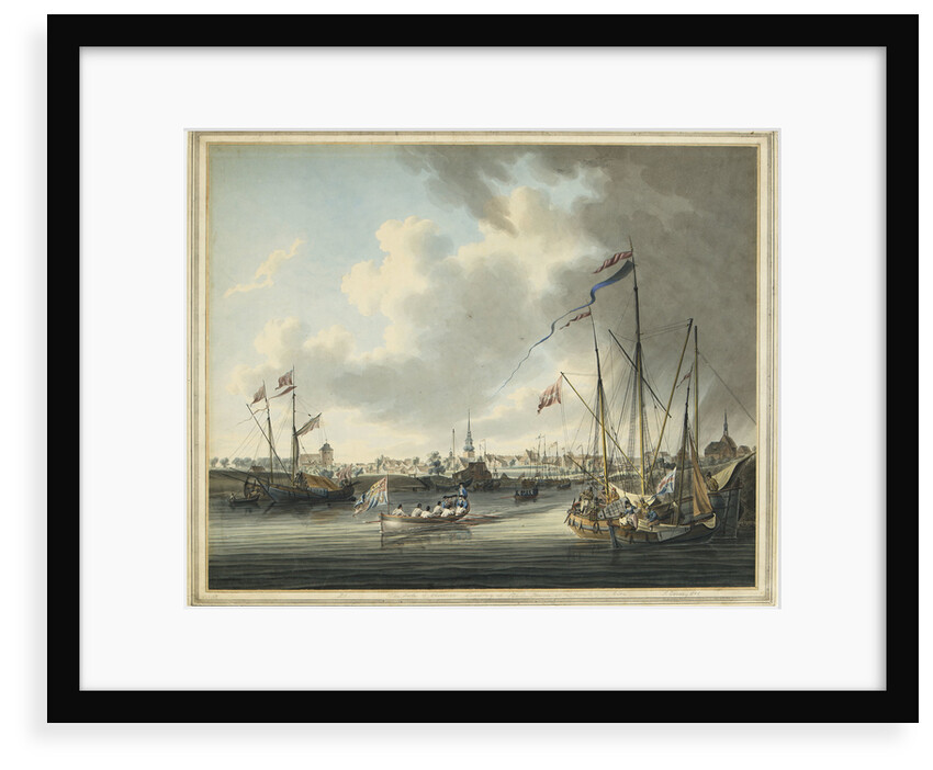 The Duke of Clarence landing at Stade, Prussia, at the mouth of the Elbe, 1785 by Robert Cleveley