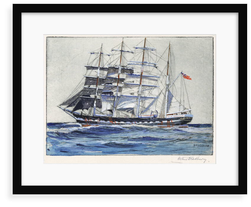 Pinmore square-rigged sailing vessel at sea by Arthur Bradbury