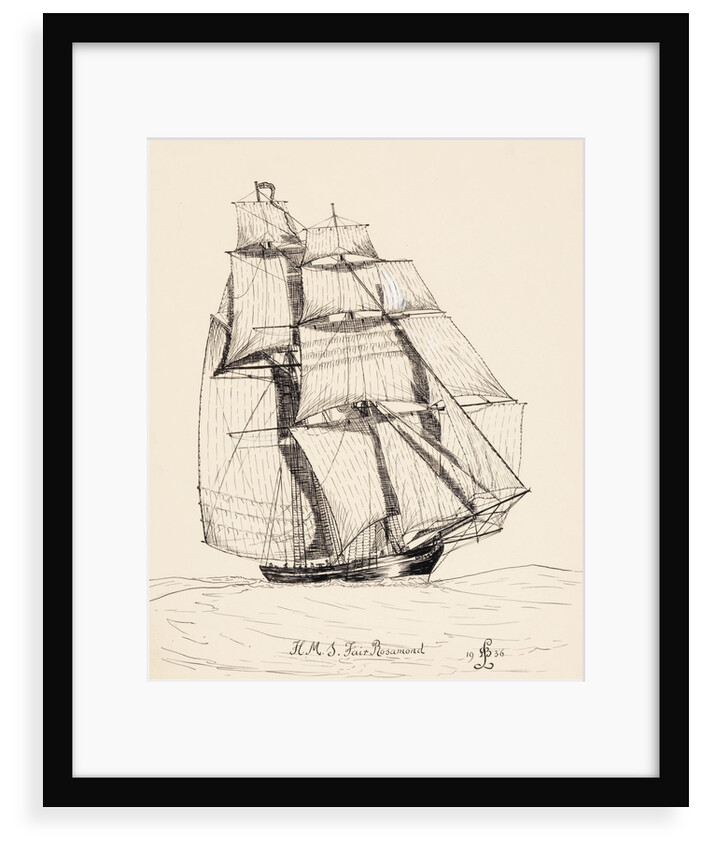 HMS 'Fair Rosamond' (ex-slaver 'Don Amigos') by Alfred Basil Lubbock