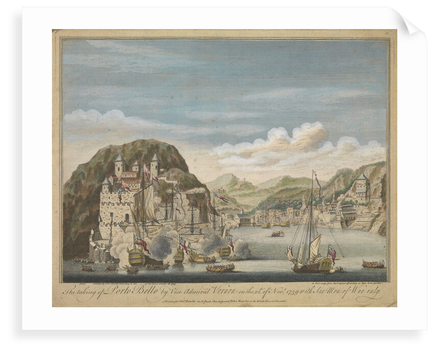 The taking of Porto Bello by Vice Admiral Vernon on the 22 November 1739 with six men-of-war only by Remigius Parr