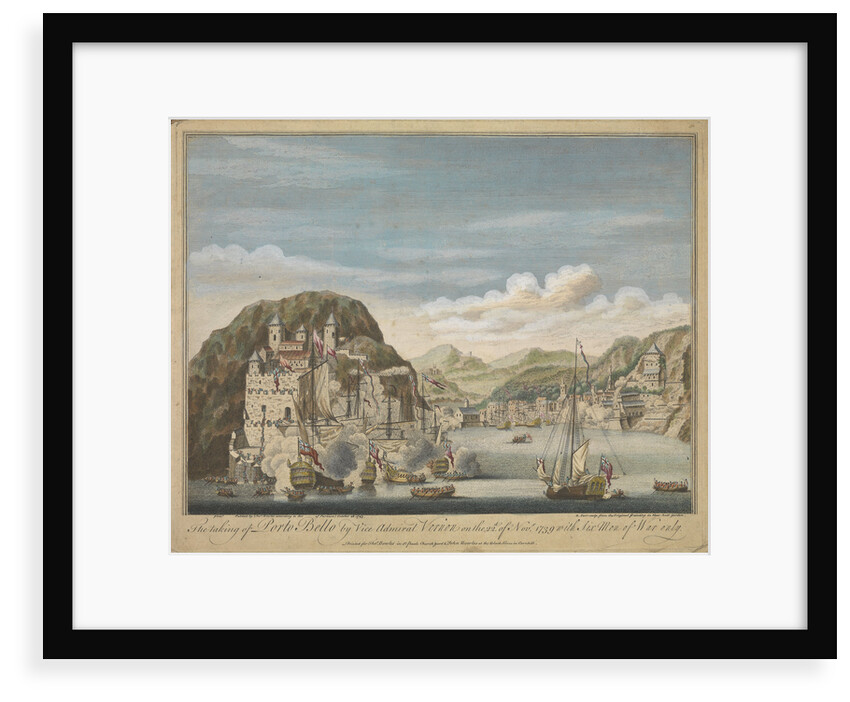 The taking of Porto Bello by Vice Admiral Vernon on the 22 November 1739 with six men-of-war only by Remigius Parr