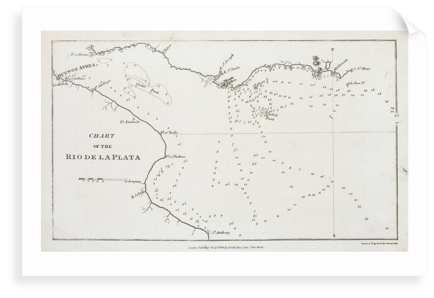 Chart of the Rio de la Plata (river Plate) by Arrowsmith