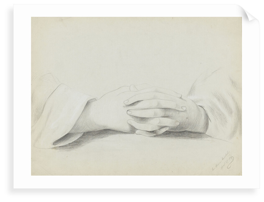 Study of folded hands by Margaret Louisa Herschel