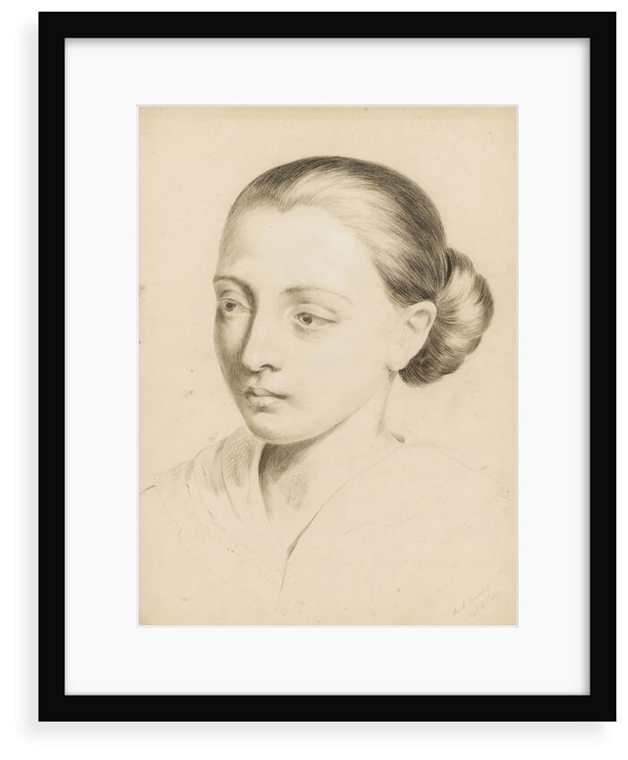 Study of the head and shoulders of a young woman with her hair swept back by Margaret Louisa Herschel