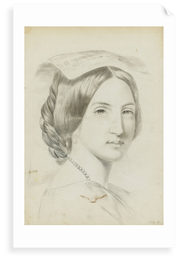 Study of the head and shoulders of a young woman with a middle parting by Margaret Louisa Herschel