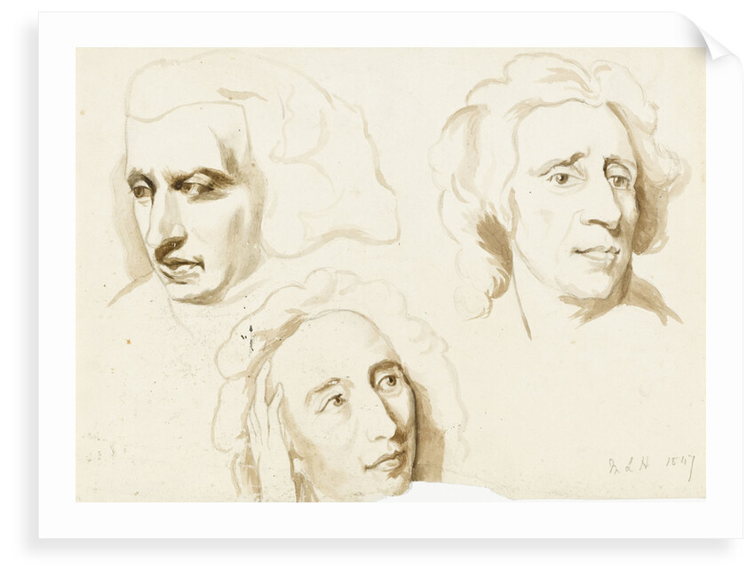 Three sketches of a woman's face by Margaret Louisa Herschel