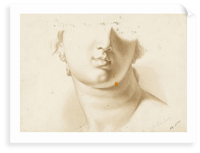 Study of the lower half of a human face, possibly a statue by Margaret Louisa Herschel