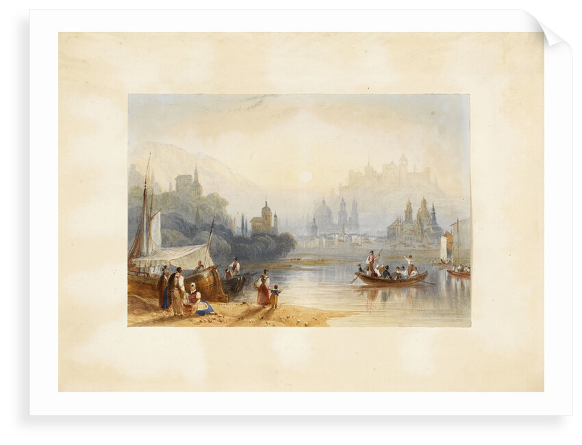 View of river and buildings by Unknown
