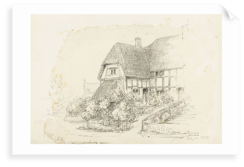 Sketch of a thatched house at 'Pewsey, 10 July 1878' by unknown