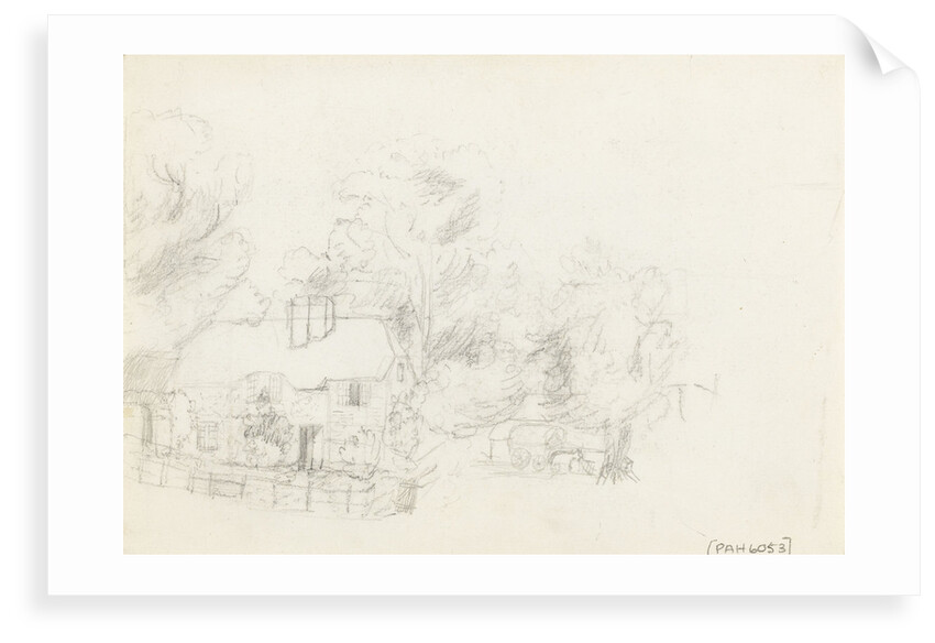 Country cottage sketched on reverse of 'The Farmyard. Litcombe Bowers - Aug 1878' by S.E. Hardcastle
