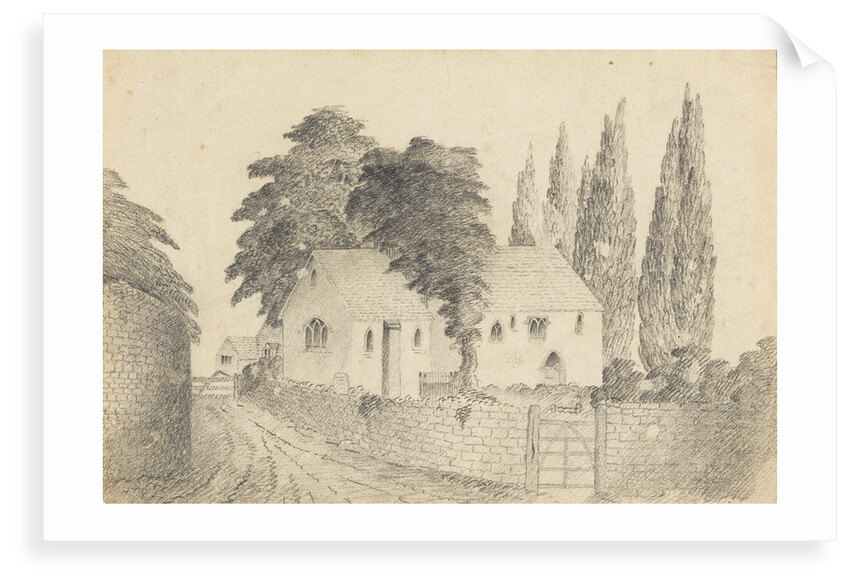 Old Upton church as before restoration (where Sir W.H. is buried)' by Mary Baldwin