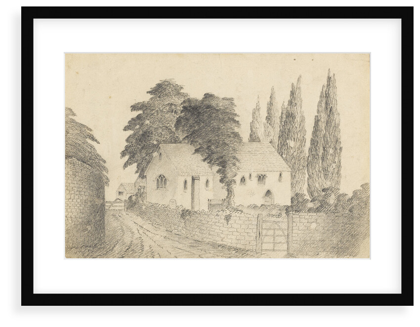 Old Upton church as before restoration (where Sir W.H. is buried)' by Mary Baldwin