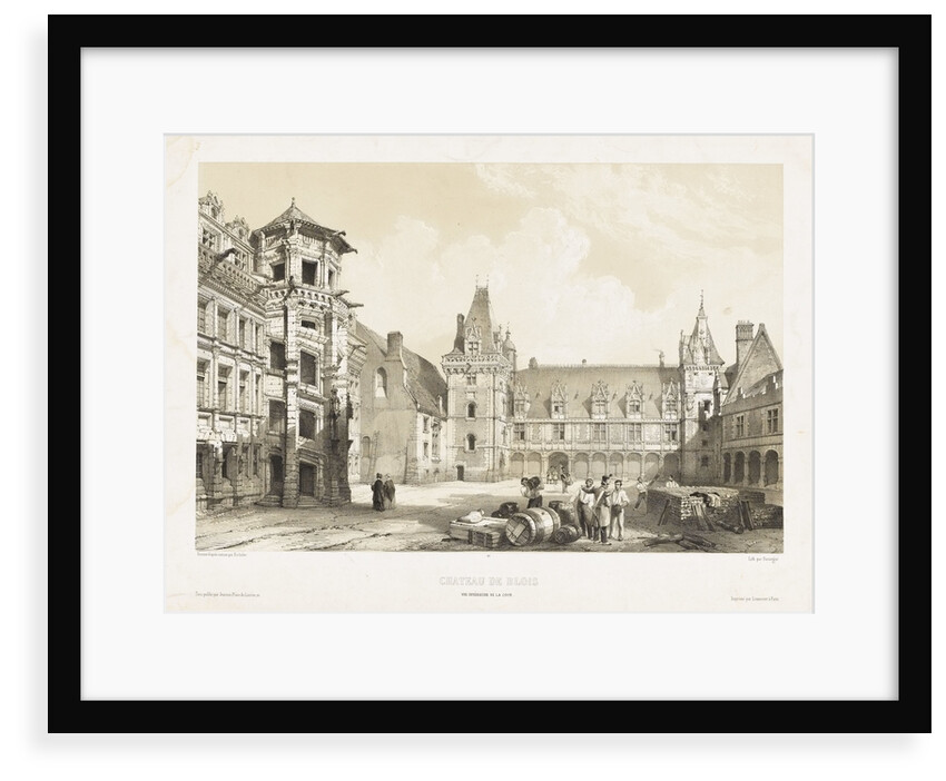 View of the central court of the Chateau de Blois by Bachelier