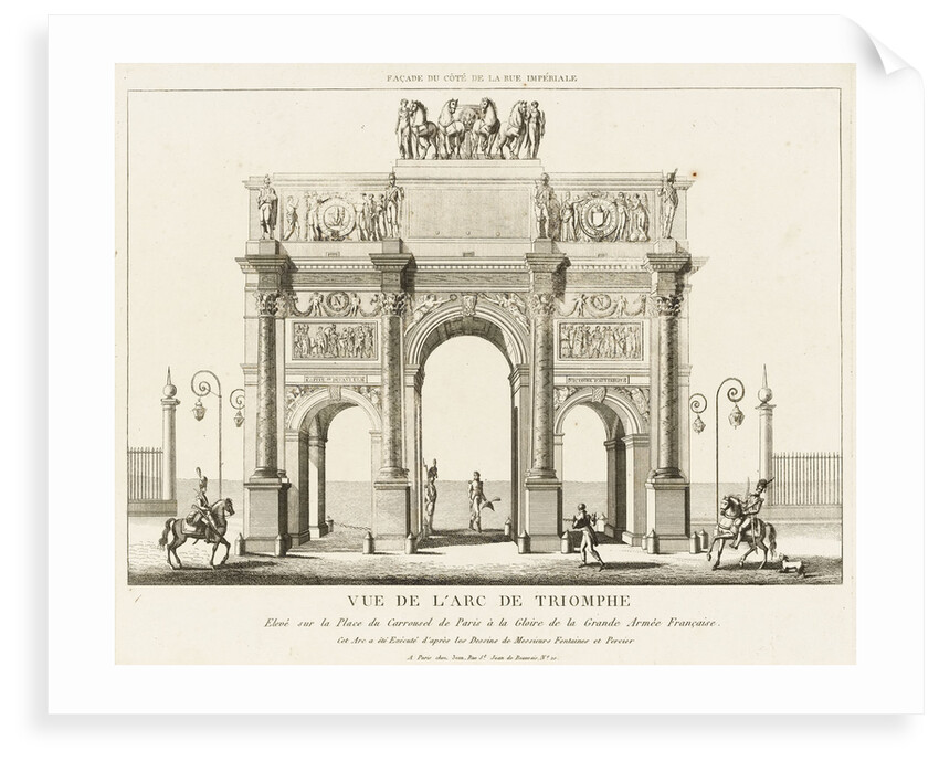 View of the Arc de Triomphe du Carrousel, Paris by Charles Francois Leonard Fontaine