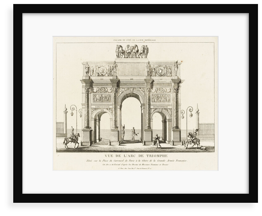 View of the Arc de Triomphe du Carrousel, Paris by Charles Francois Leonard Fontaine