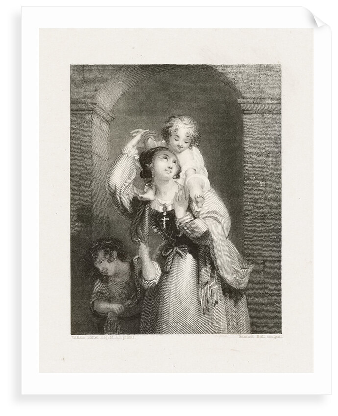 Young woman with two children by William Salter