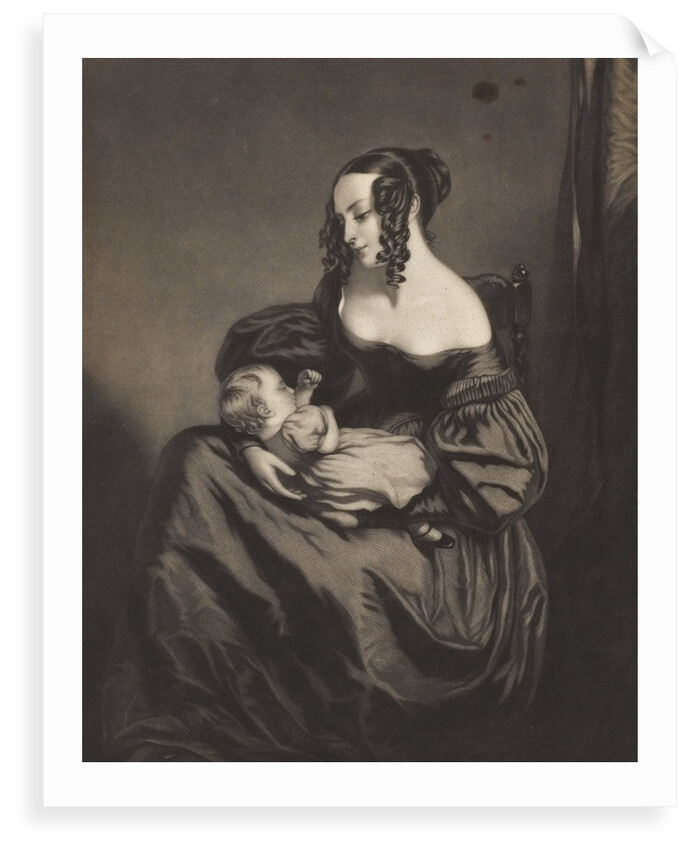 Young woman seated with a child on her lap by unknown