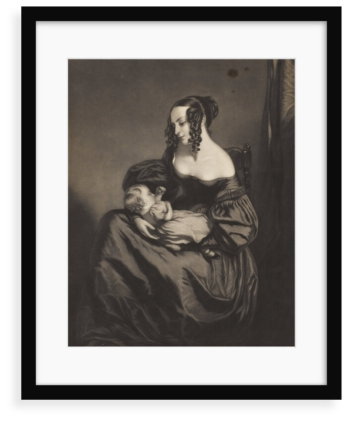 Young woman seated with a child on her lap by unknown