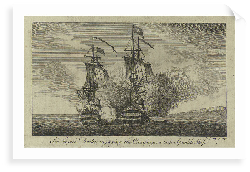 Sir Francis Drake engaging the 'Cacafuego', a rich Spanish ship by John June