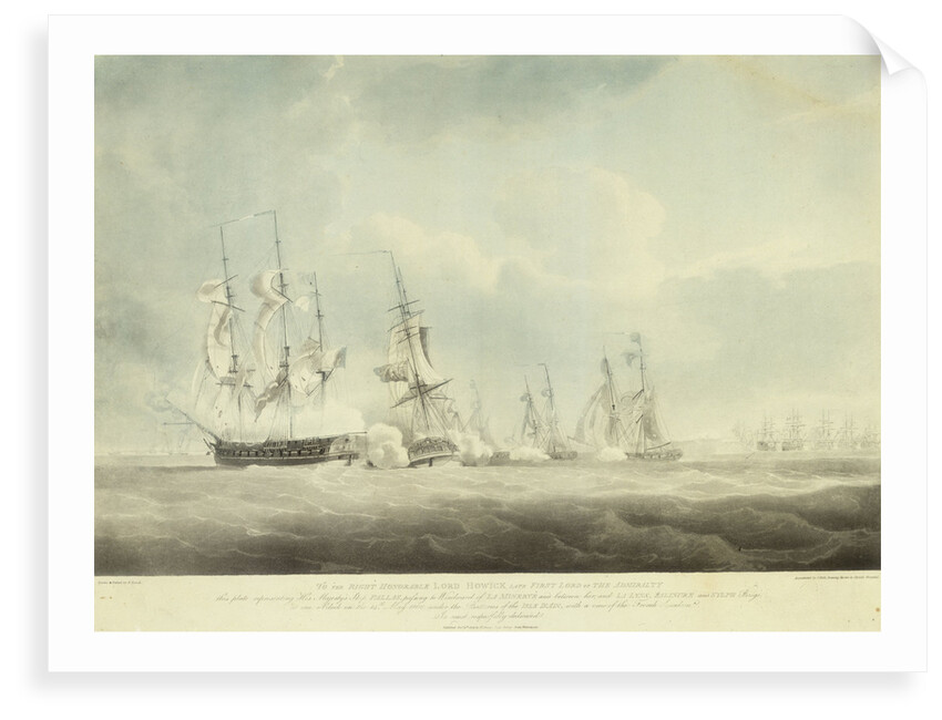 HMS 'Pallas' passing to windward of 'La Minerve' and 'La Lynx',  'Palinure' and 'Sylph' by Nicholas Pocock