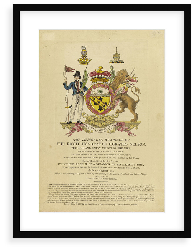Arms of Horation Nelson by J. Adlard