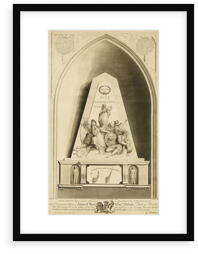 This Print represents the Monument in Guildhall of the City of London, in Commemoration of Admiral Lord Visct Nelson by George Ballisat