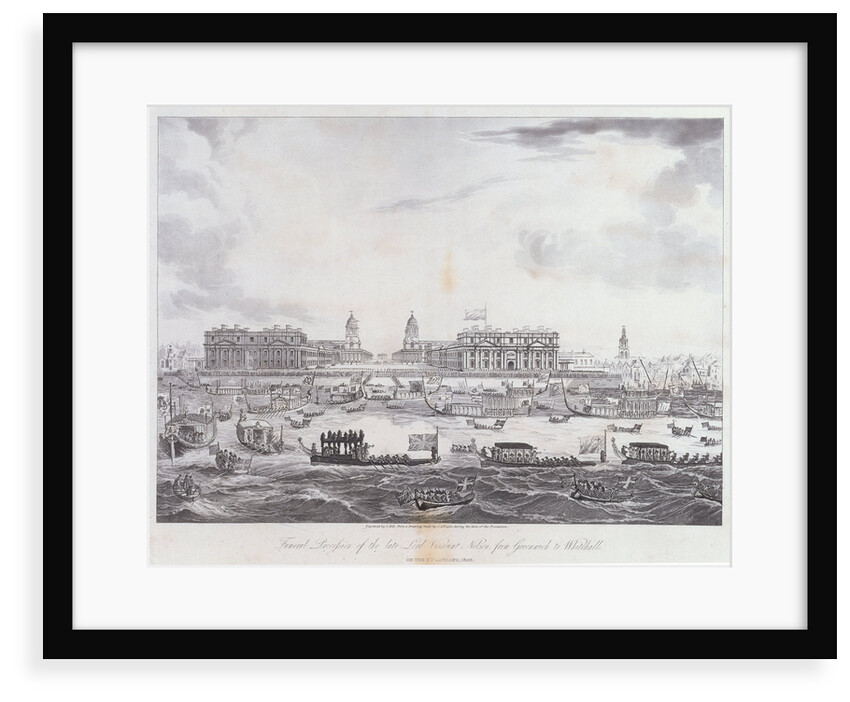 A view of Nelson's funeral procession by Augustus Charles Pugin