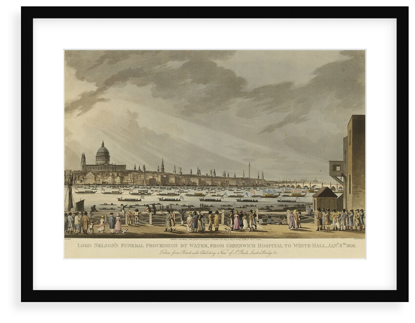 Lord Nelson's Funeral Procession by Water from Greenwich Hospital to White-Hall, Jany 8th 1806 by unknown