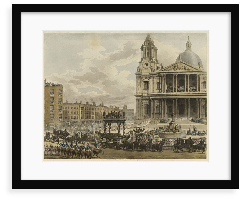 'Funeral Procession of the late Lord Viscount Nelson, from the Admiralty to St Paul's, London, 9th January 1806' by Augustus Charles Pugin [artist]; M. Merigot [engraver]; James Cundee [publisher]