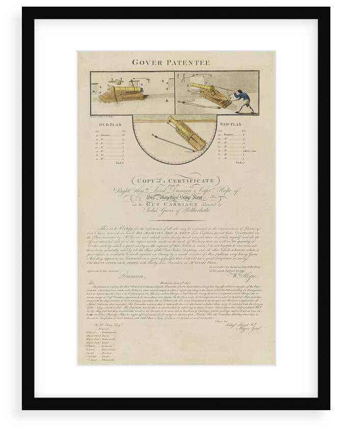 Gover Patentee... gun carriage invented by John Gover of Rotherhithe by P. Roberts