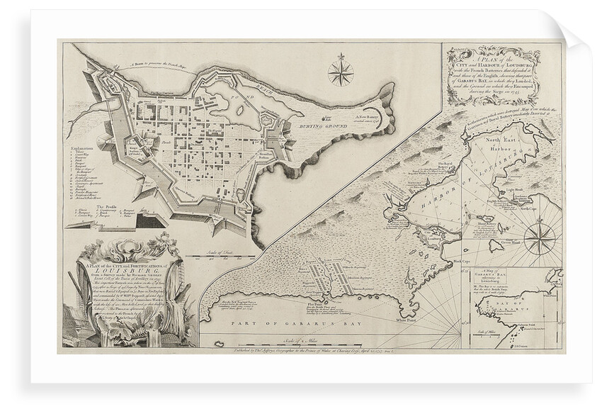 A plan of the city and harbour of Louisburg, showing Gabarus Bay, during the siege in 1745 by Richard Gridley