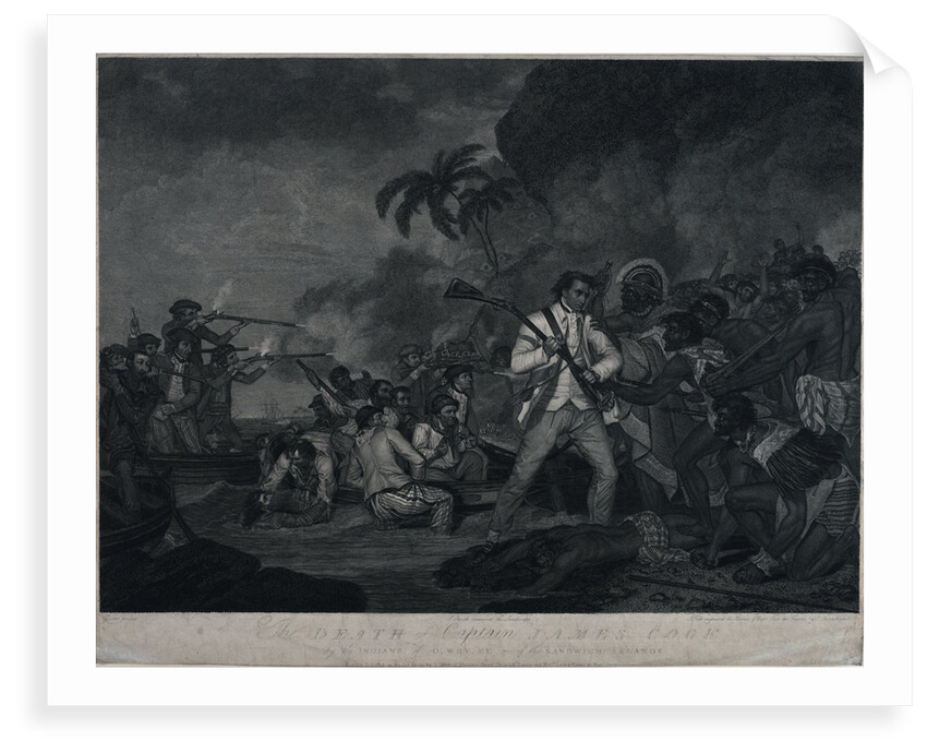 The death of Captain James Cook by the Indians of Owhyee, one of the Sandwich Islands by George Carter