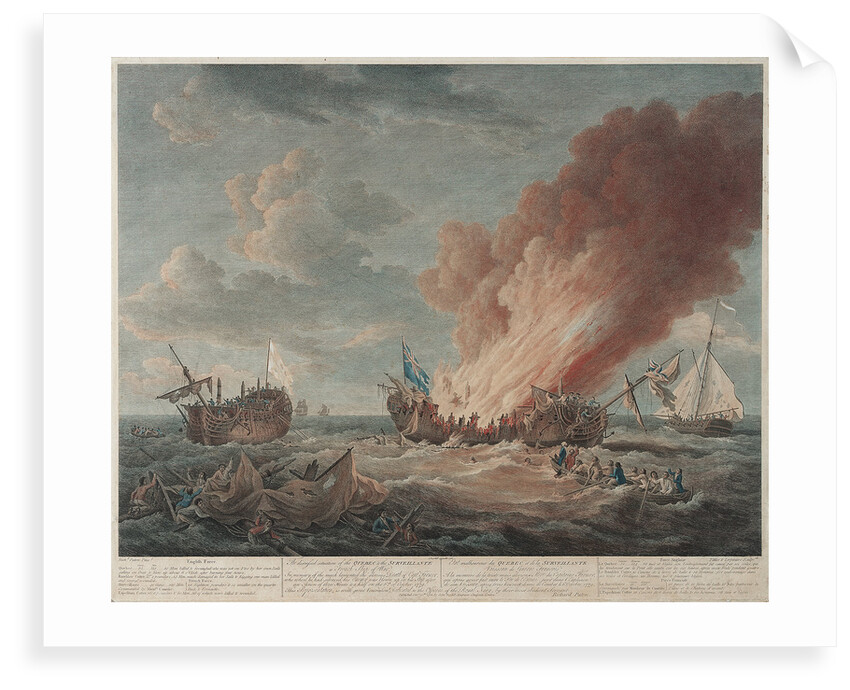The distressed situation of the 'Quebec' and the 'Surveillante', 6 October 1779 by Richard Paton