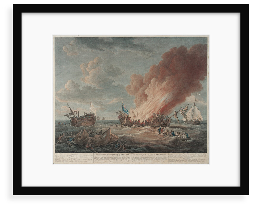 The distressed situation of the 'Quebec' and the 'Surveillante', 6 October 1779 by Richard Paton