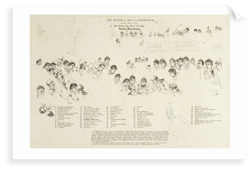 Key to West's 'The Death of Lord Nelson' by unknown