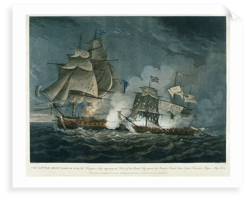 Sloop of war 'Little Belt' in action by William Elmes