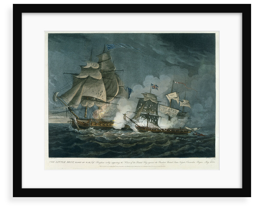 Sloop of war 'Little Belt' in action by William Elmes
