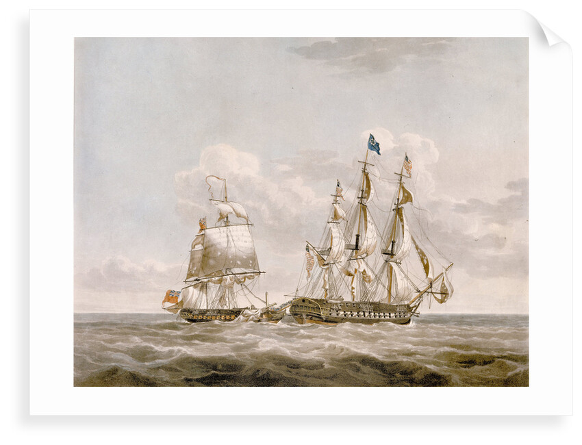 Action between HMS 'Java' and American frigate 'Constitution' by Buchanan