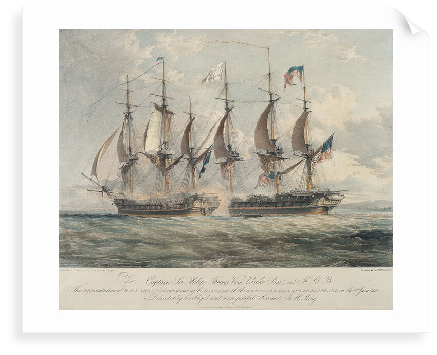 Action between HMS 'Shannon' and the American frigate 'Chesapeake' by Richard King