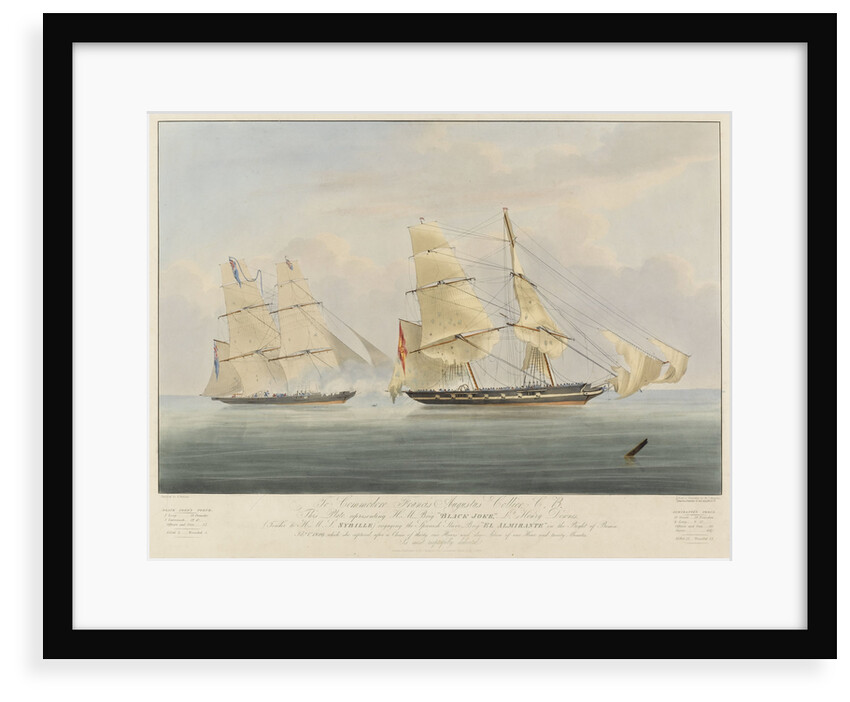 HM brig 'Black Joke' engaging the Spanish slave brig 'El Almirante' by William John Huggins