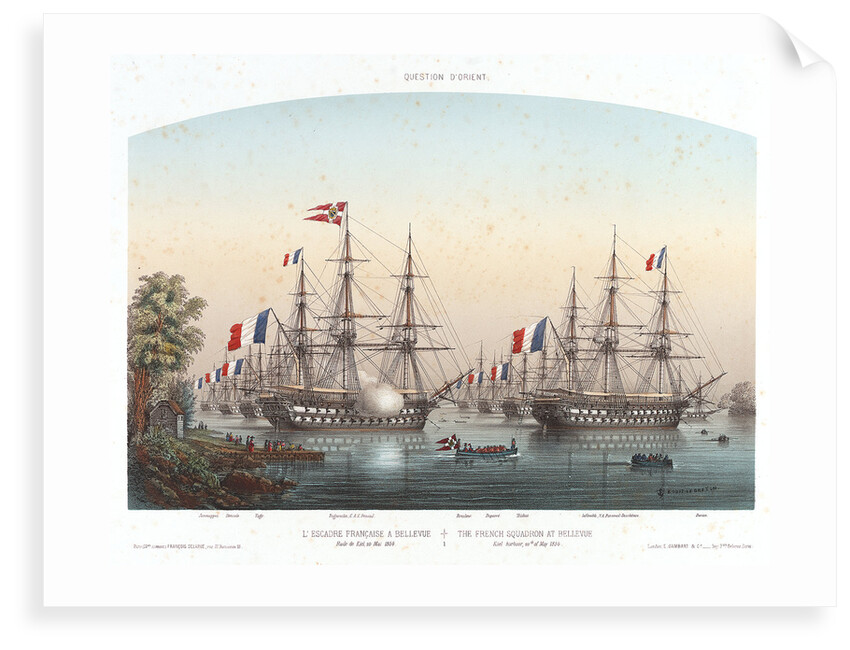 The French squadron at Bellevue, Kiel Harbour, 20 May 1854 by Louis Le Breton