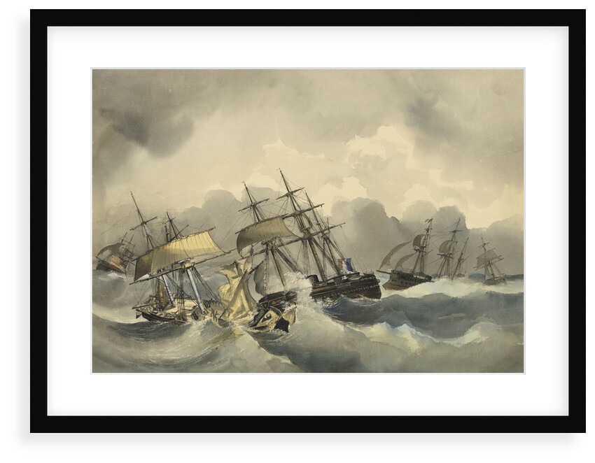 French ironclad in collision by Jean-Antoine Theodore Gudin