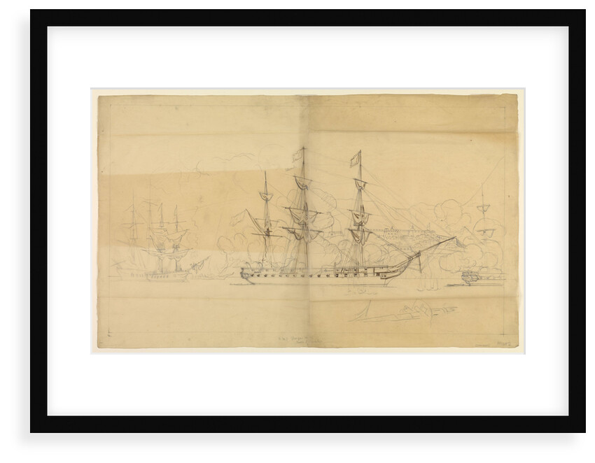 HMS 'Glasgow' (1814) at the Battle of Navarino, 1827 by Oswald Walter Brierly