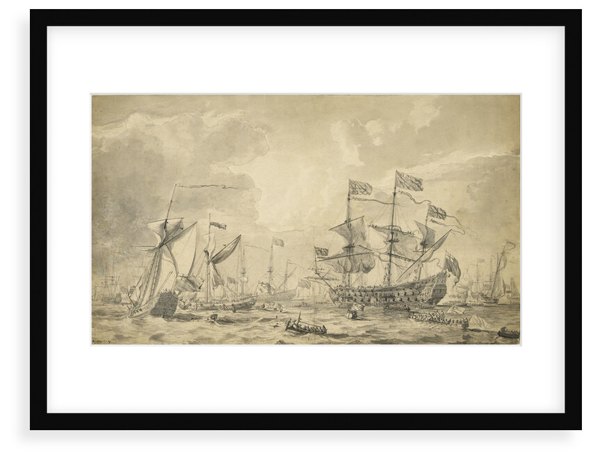 Charles II's visit to the combined French and English fleets at the Nore, 5 June 1672 by Willem Van de Velde the Younger
