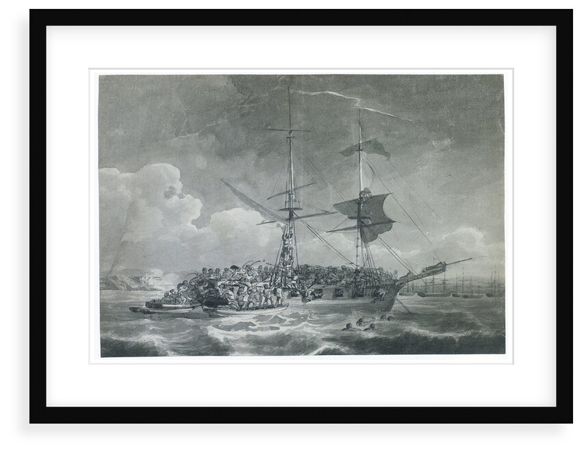 The cutting out of a French brig, possibly 'La Chevrette' by Philippe-Jacques de Loutherbourg