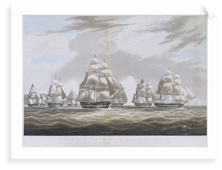 The East India Company's ship 'Inglis' leaving St Helena, in July 1830 by William John Huggins