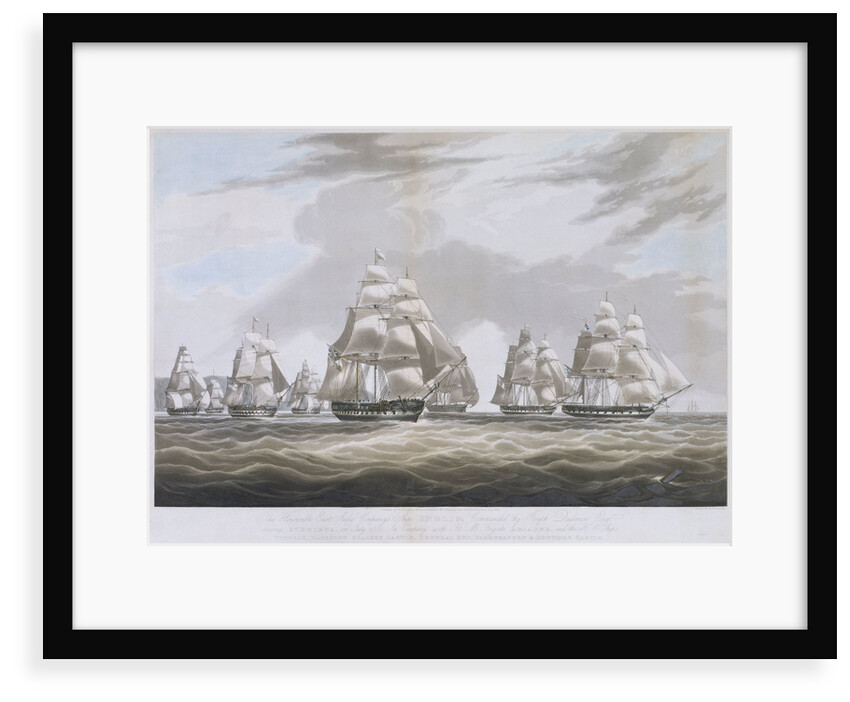 The East India Company's ship 'Inglis' leaving St Helena, in July 1830 by William John Huggins