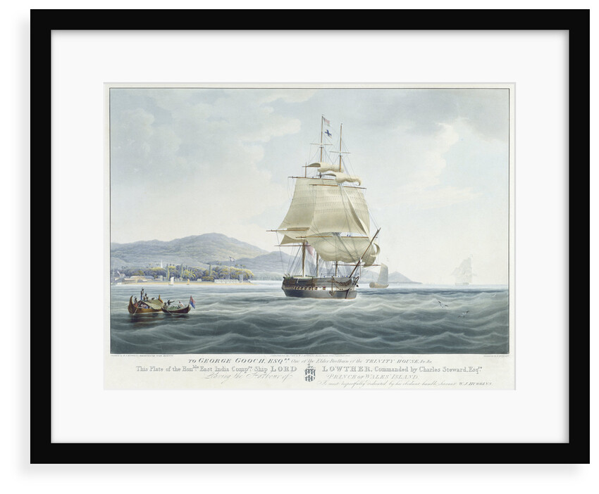 The East India Company's ship 'Lord Lowther', commanded by Charles Steward, leaving the harbour of Prince of Wales island by William John Huggins