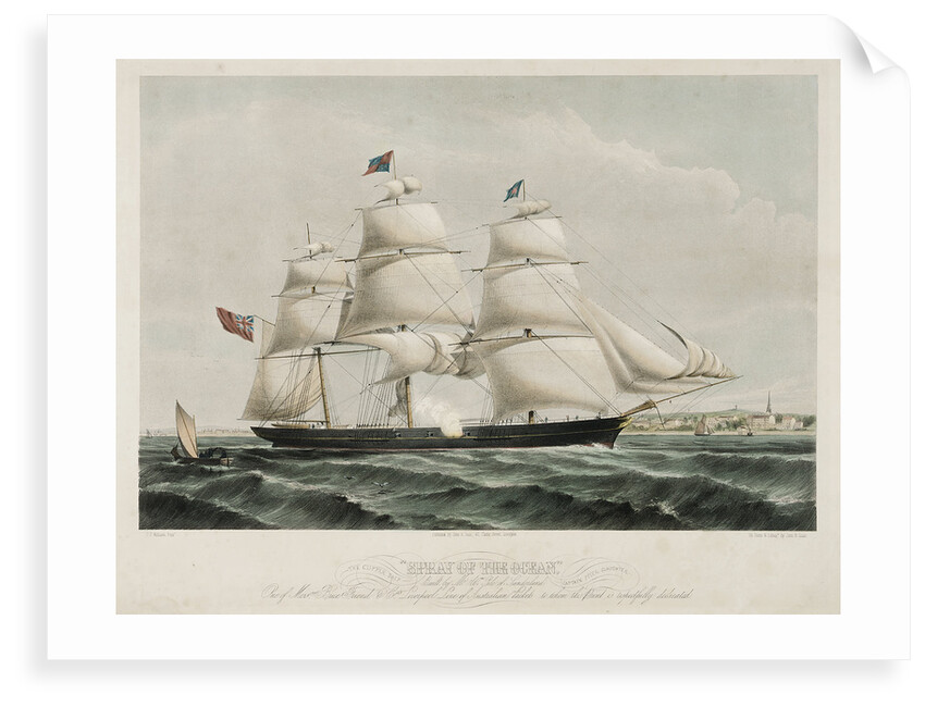 Clipper ship 'Spray of the Ocean' by C.P. Williams