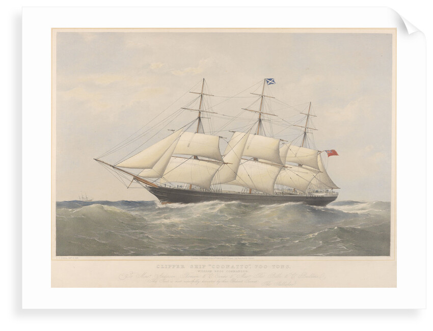 Lithograph of clipper ship 'Coonatto' (1863) by Thomas Goldsworth Dutton